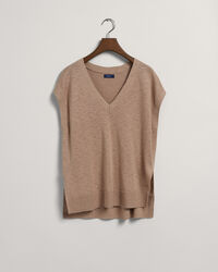 V-ringad slipover i linneblandning