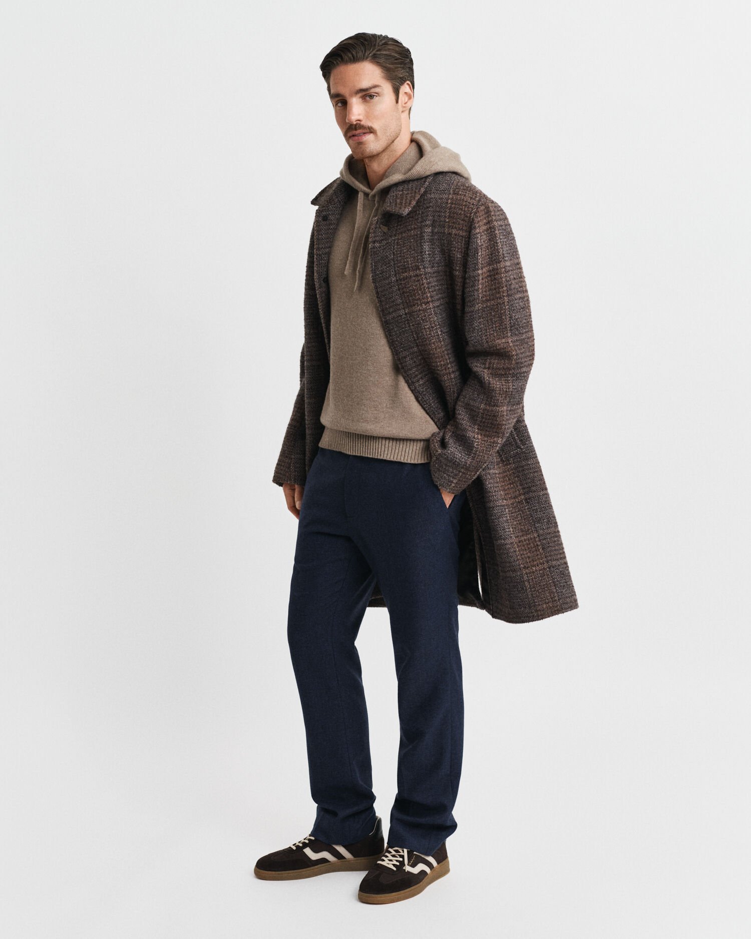 Hoodie i kashmirblandning