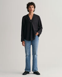 Relaxed fit blus med st&aring;krage