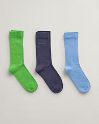 Teens Tonal Logo trepack ribbstickade strumpor