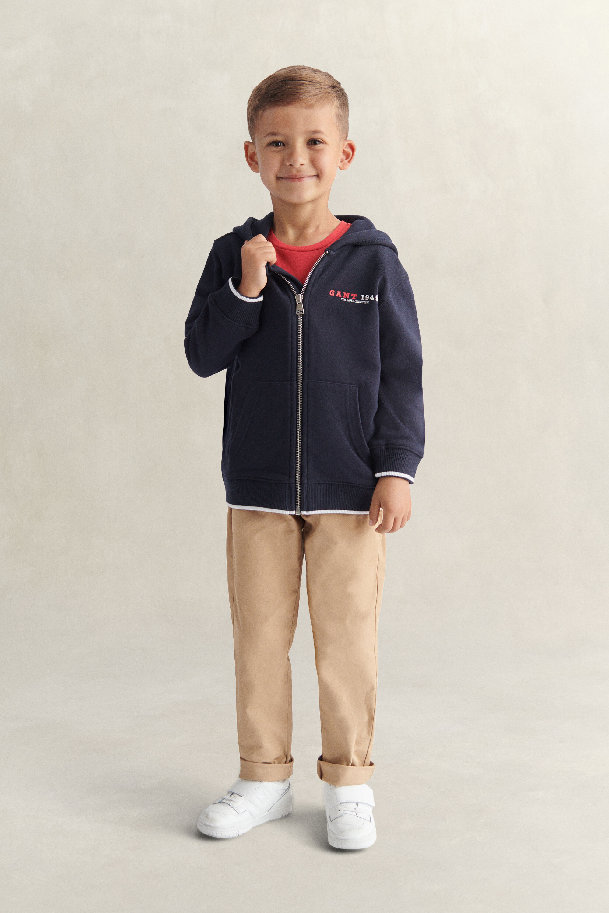 Boys Collegiate Graphic hoodie med dragkedja