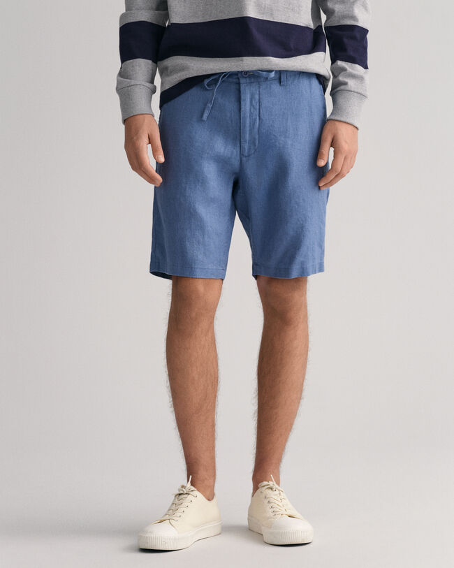 Relaxed fit linneshorts med dragsko