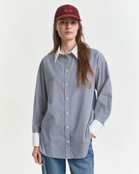 Oversized fit randig skjorta med kontrastkrage