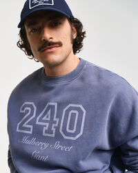 Rundhalsad sweatshirt i vintagetv&auml;tt