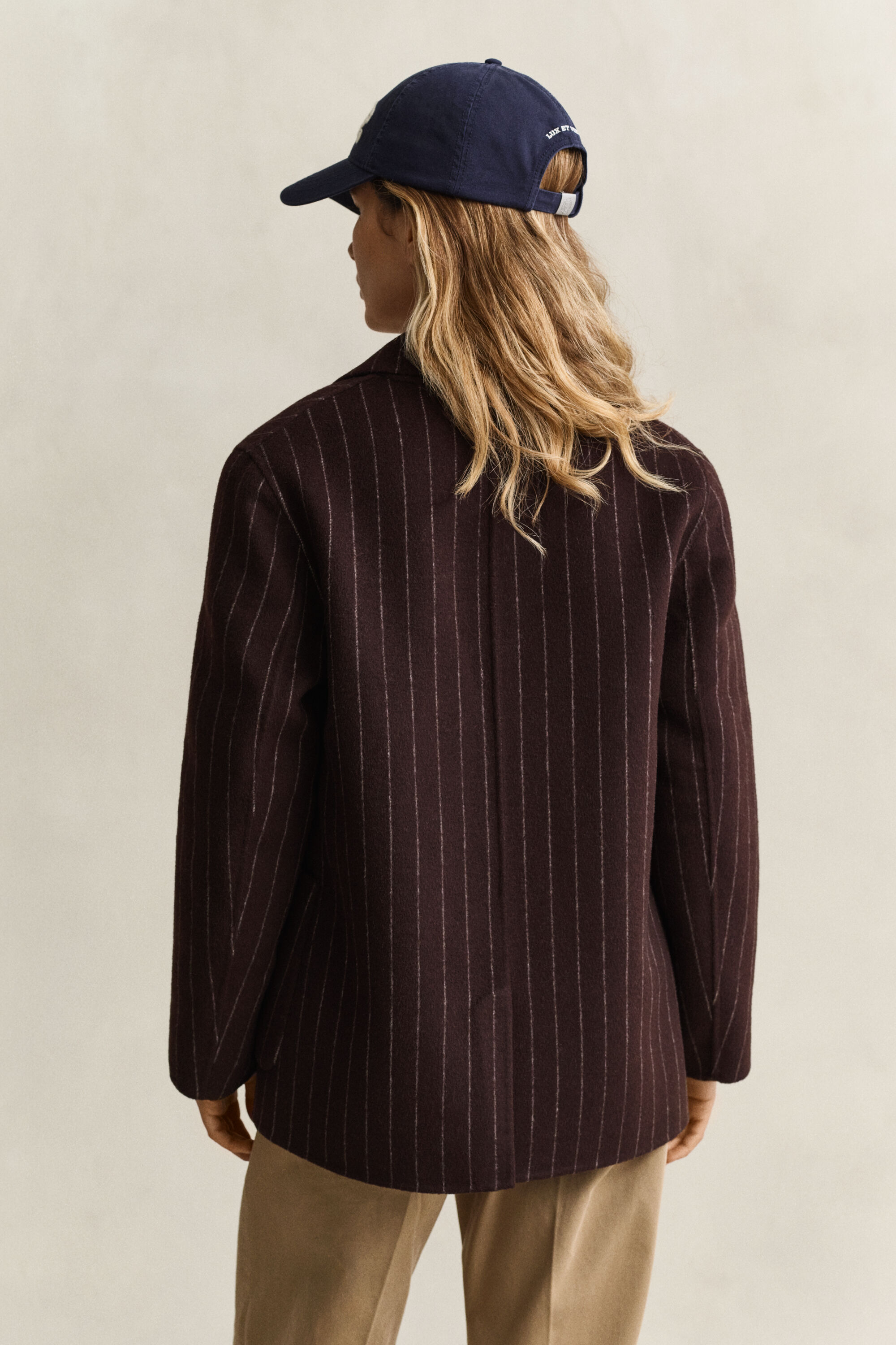 Gant x Yale handsydd kritstrecksrandig kavaj