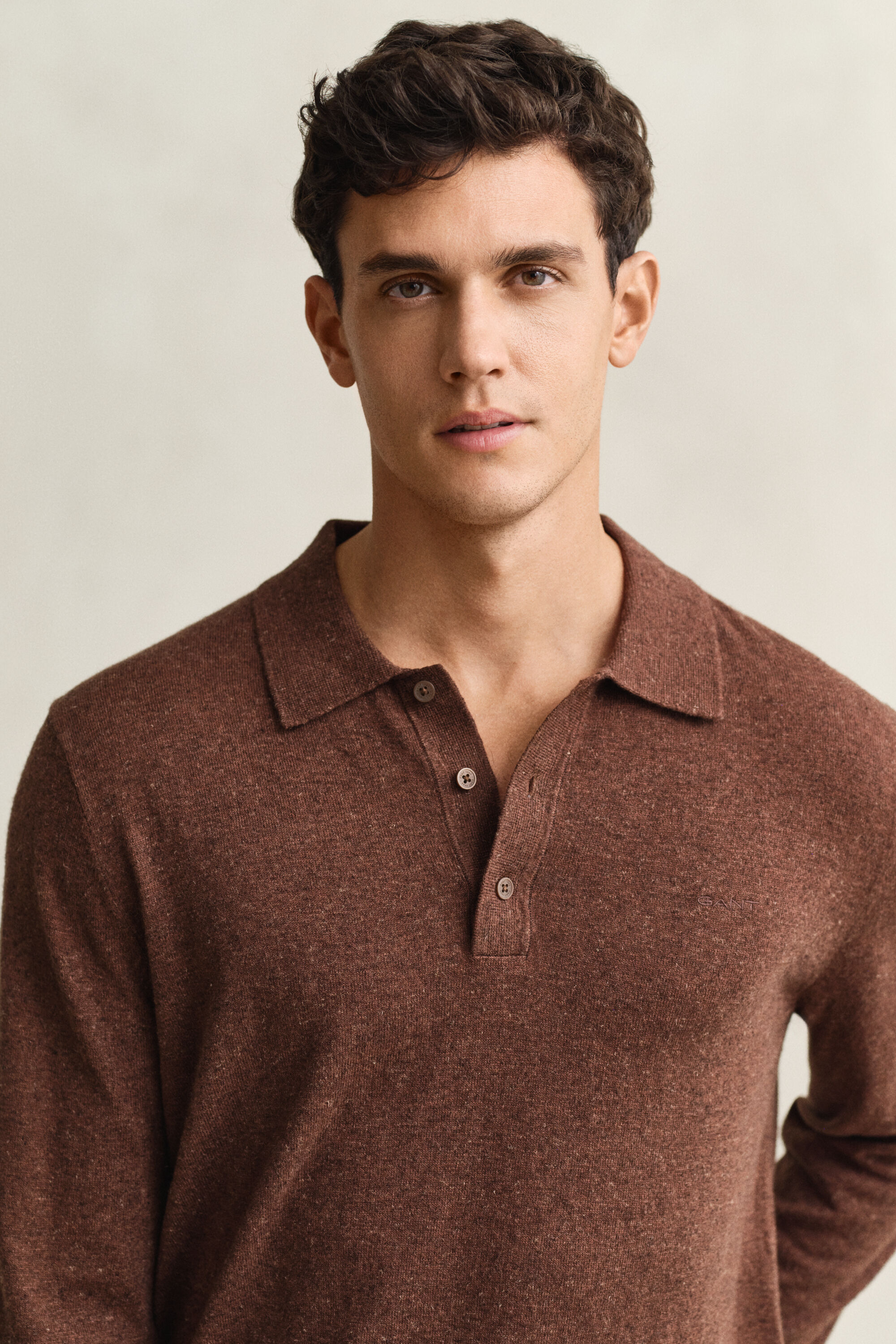 Pikétröja i grovspunnen bomullsblandning