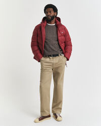 Kabelstickad bomullströja med rund hals