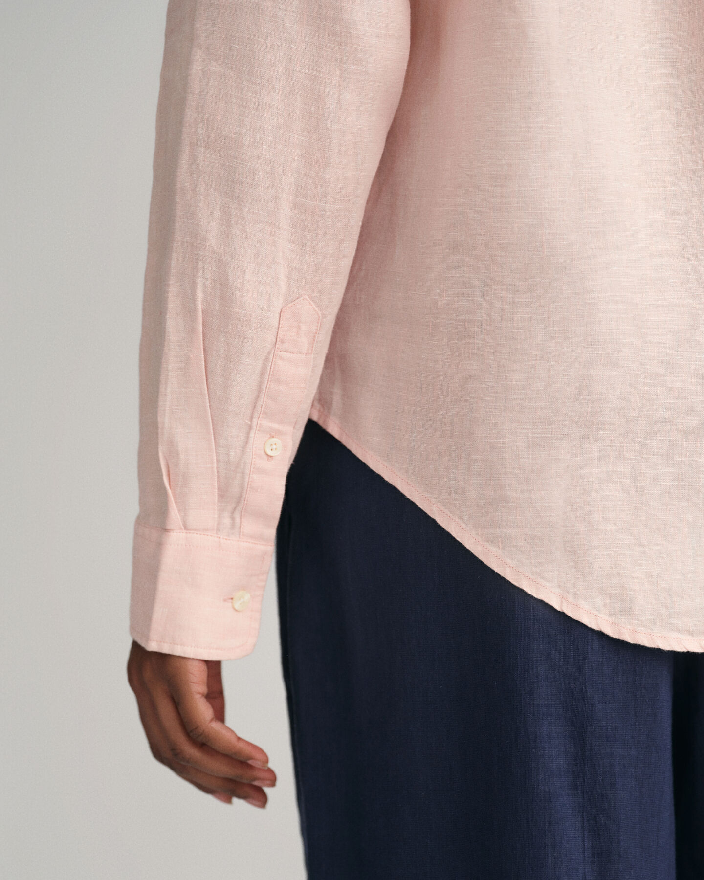 Regular fit skjorta i linnechambray