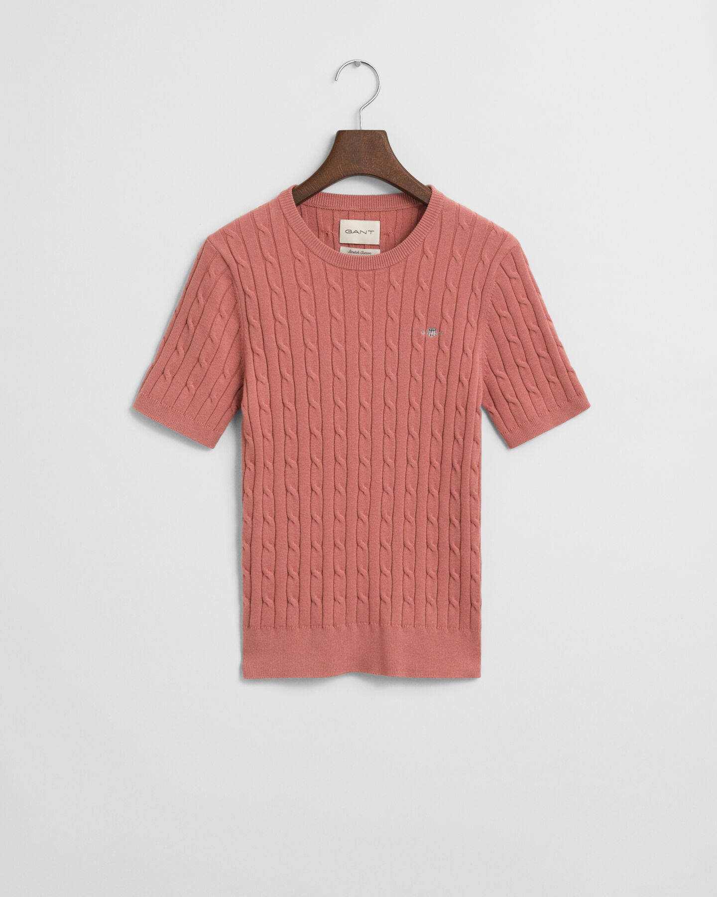 Kabelstickad tröja i bomullsstretch