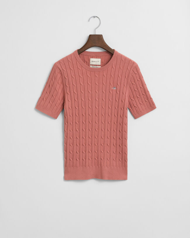 Kabelstickad tröja i bomullsstretch