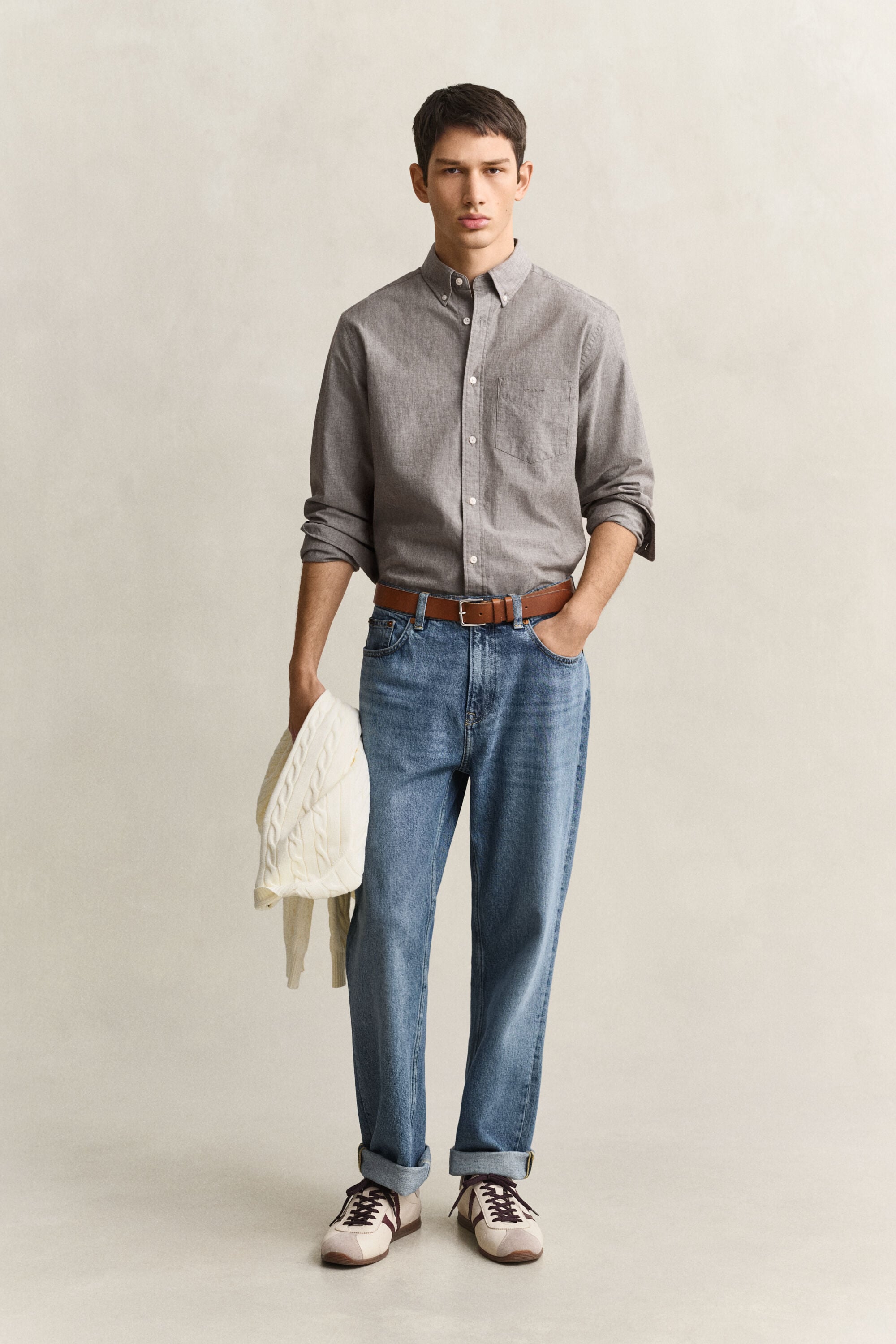 Archive melerad poplinskjorta