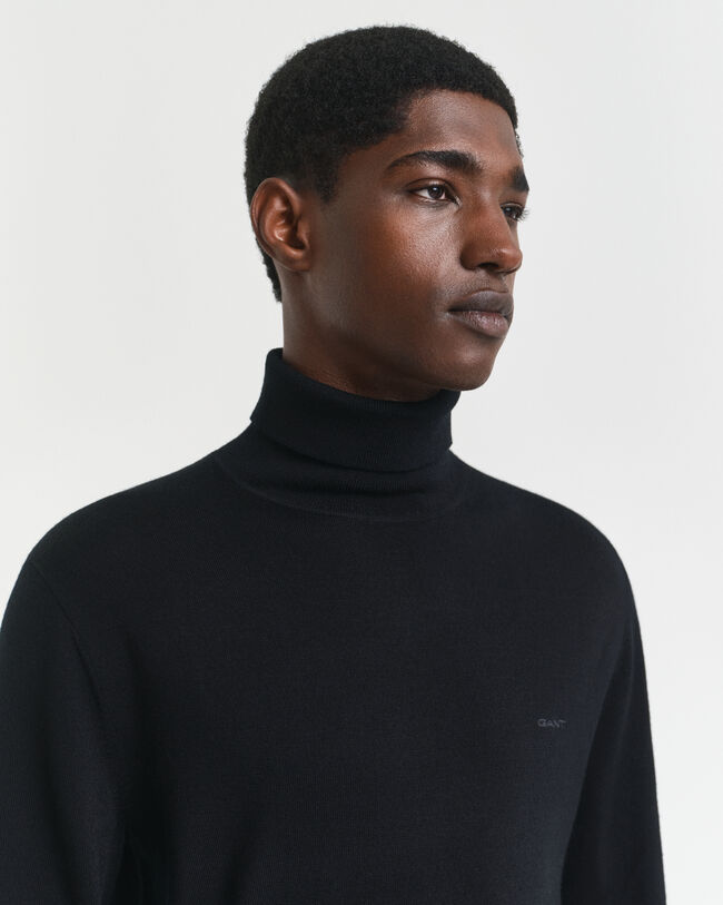 Tröja med polokrage i extra fin merinoull