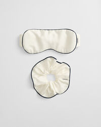 Sovmask och scrunchie i silke i presentförpackning
