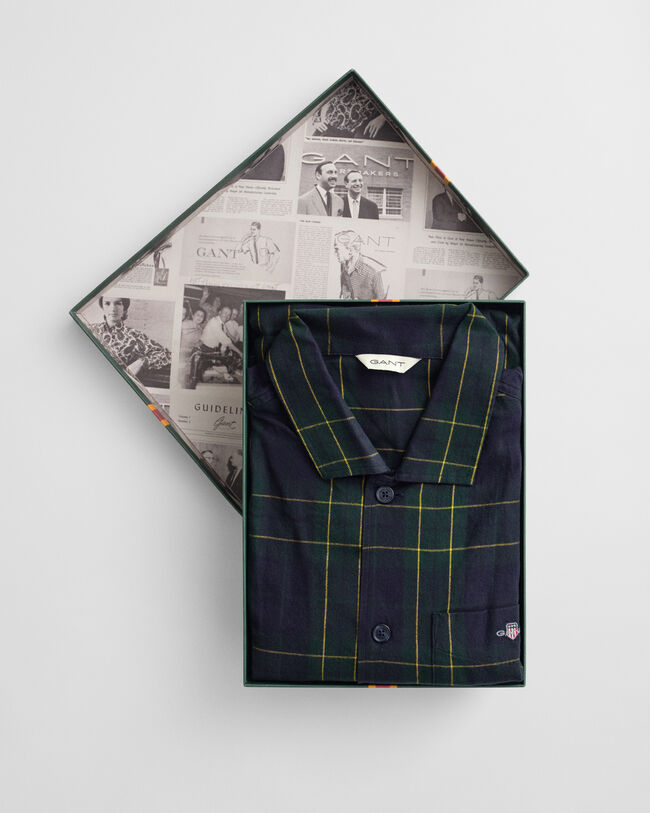 Rutig flanellpyjamas i presentförpackning