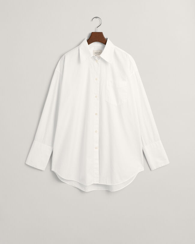 Oversized poplinskjorta med breda manschetter