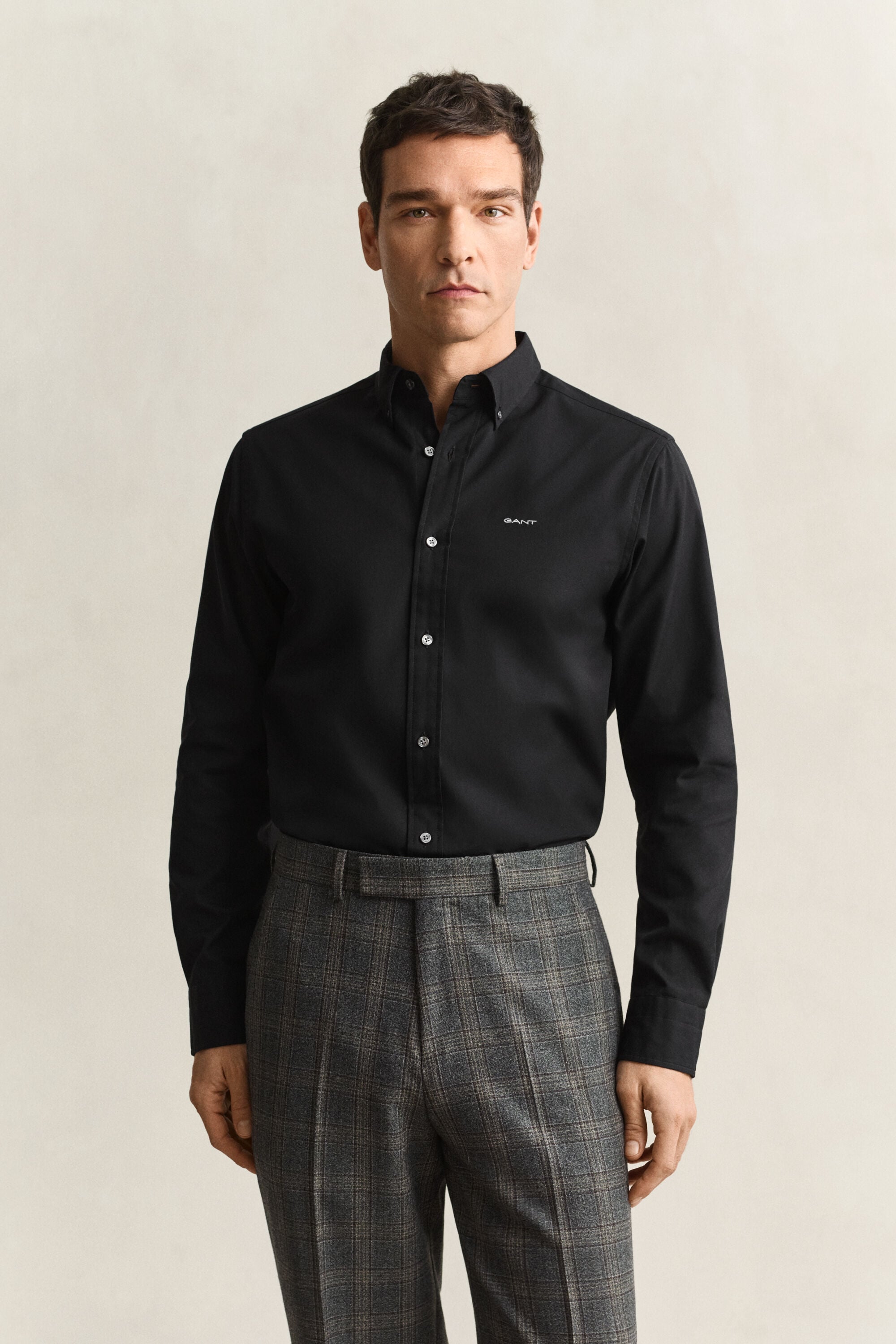 Regular fit pinpointvävd oxfordskjorta