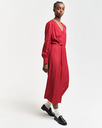 Randig skjortkl&auml;nning i satin