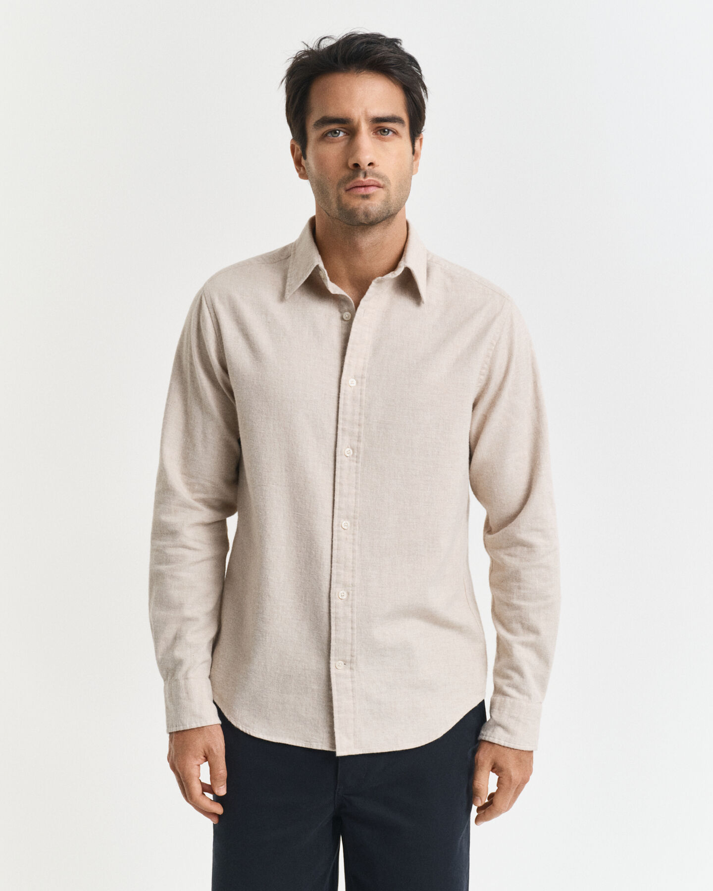 Regular fit melerad flanellskjorta