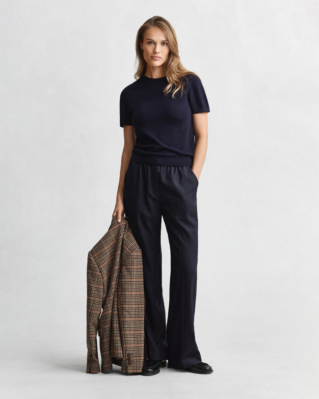 Lätt kortärmad rundhalsad tröja