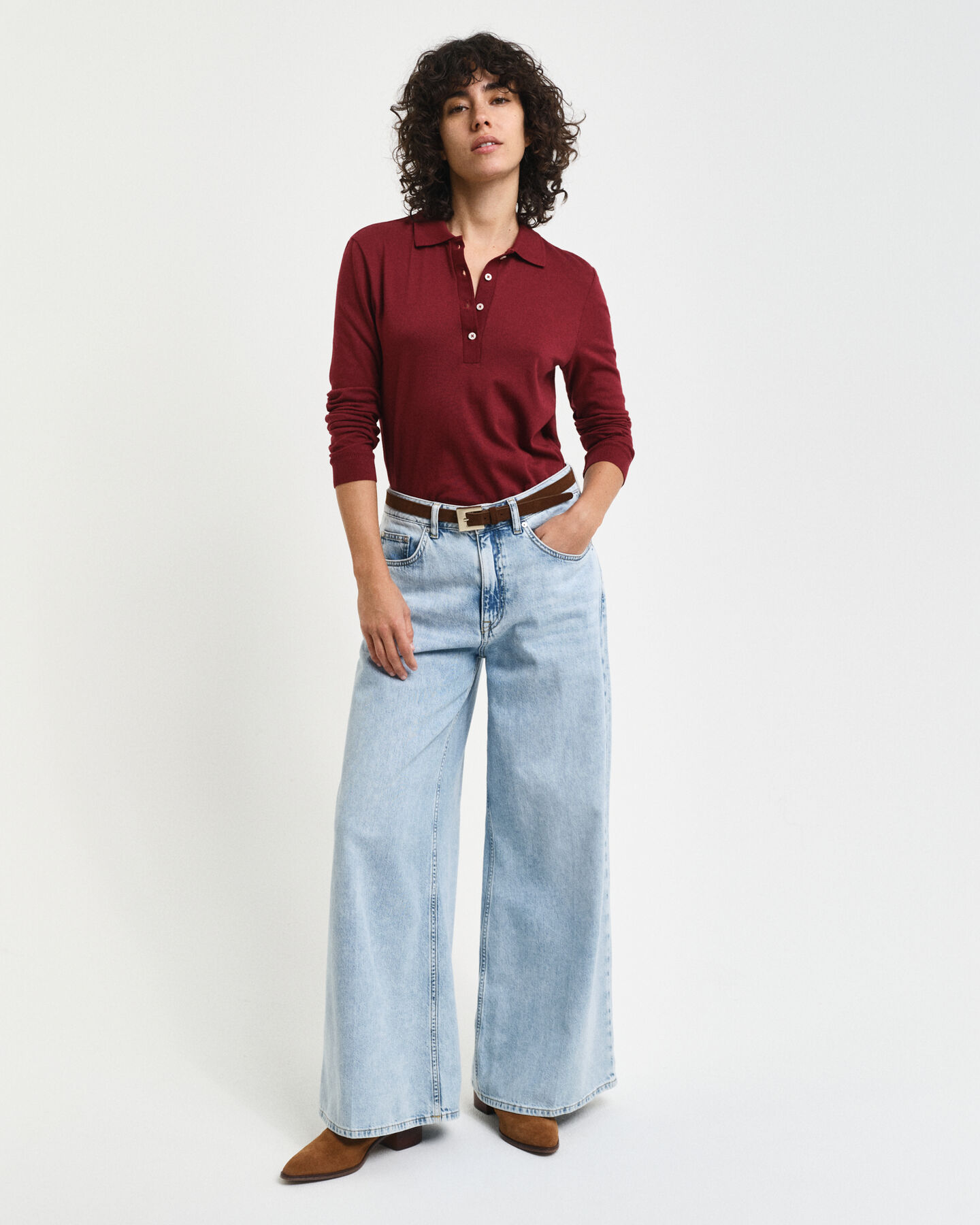 Sömlös långärmad pikétröja