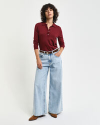 Sömlös långärmad pikétröja