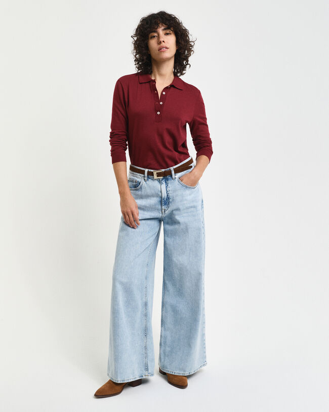 Sömlös långärmad pikétröja