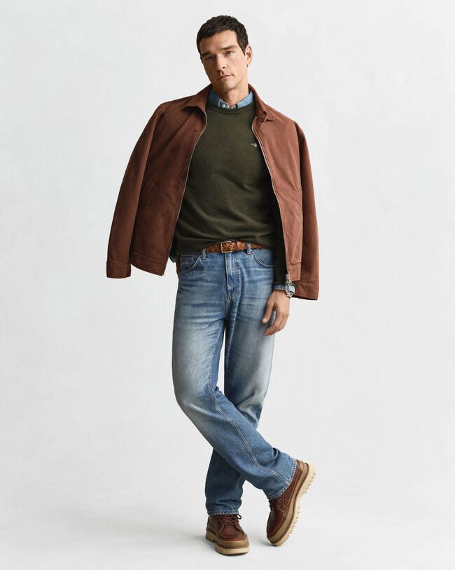 Rundhalsad tr&ouml;ja i superfin lammull