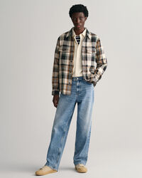 Rutig tjock skjortjacka i twill