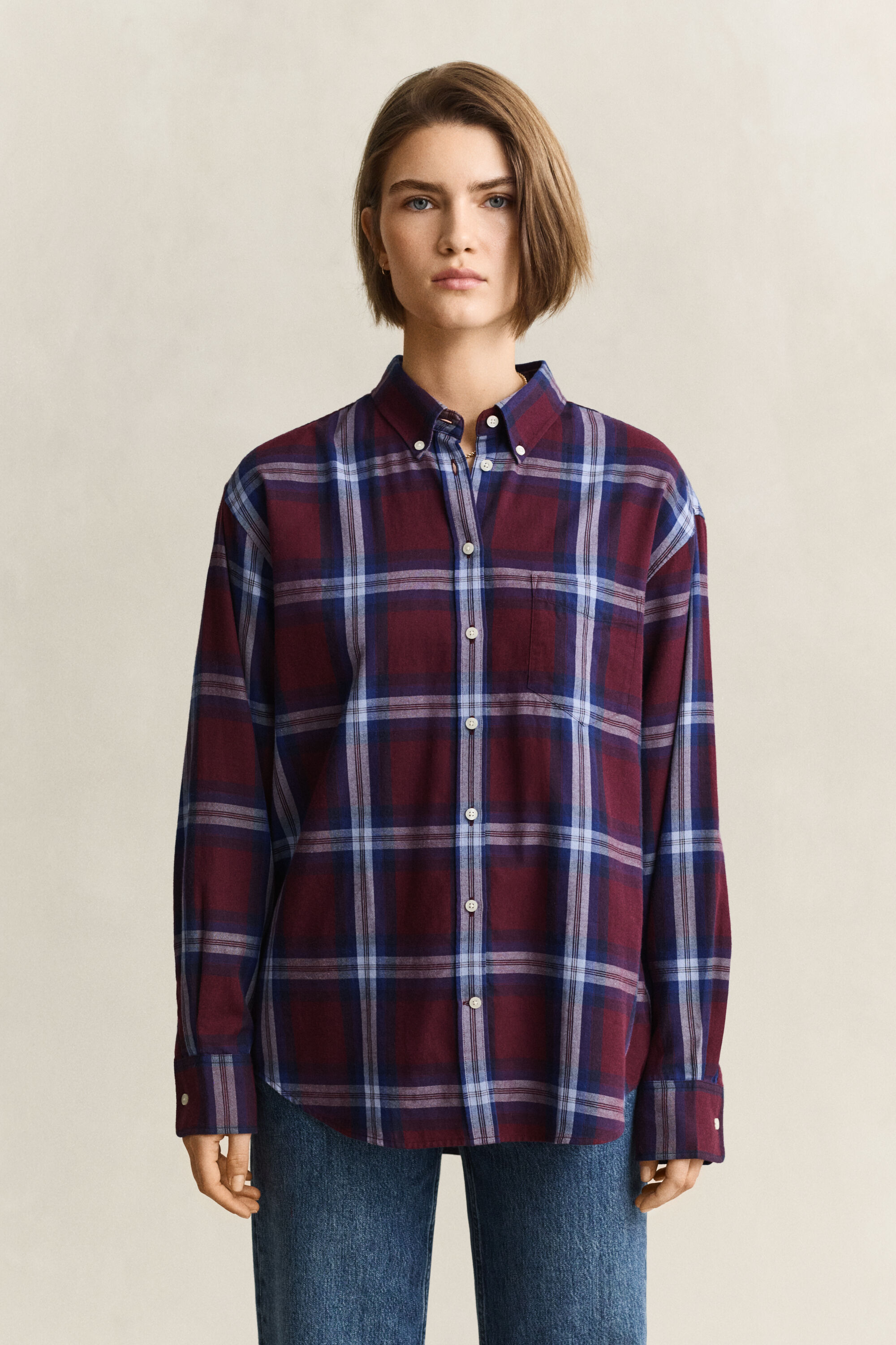 Relaxed fit flanellskjorta