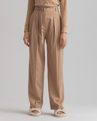 Fluid chinos med h&ouml;g midja och veck