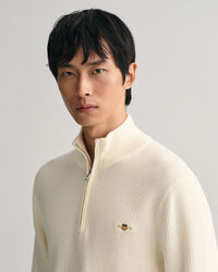 Half-zip bomullstr&ouml;ja med struktur