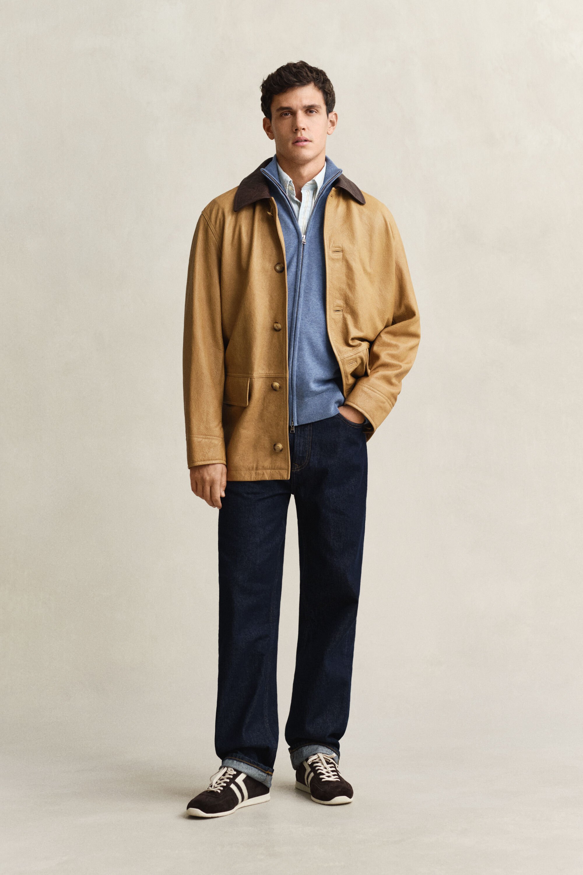 Casual Cotton kofta med dragkedja