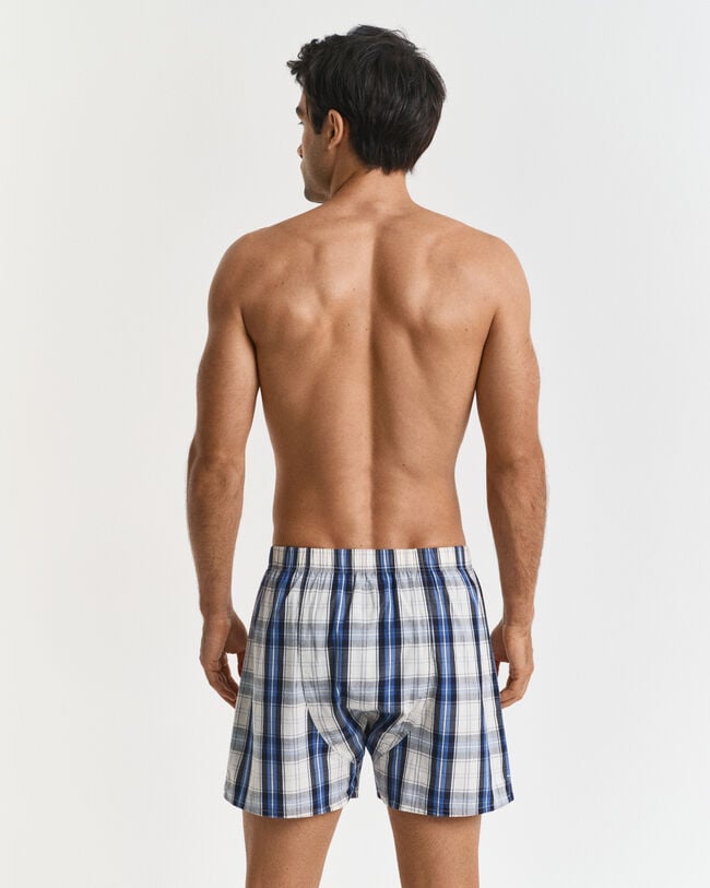Tvåpack rutiga och enfärgade boxershorts