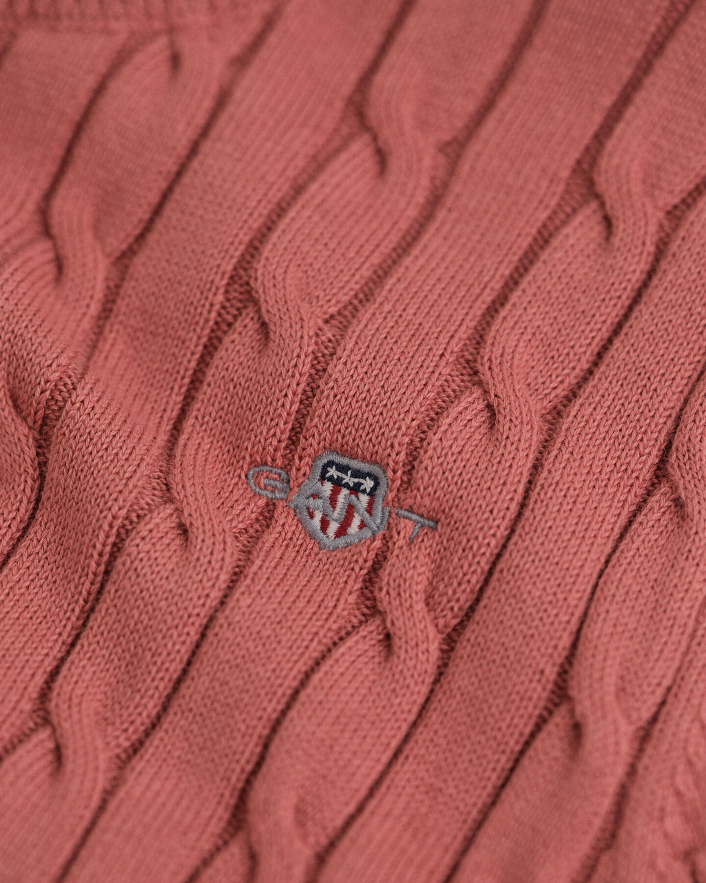 Teen Girls kabelstickad kortärmad tröja i bomullsstretch