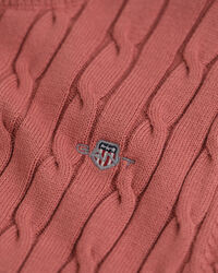 Teen Girls kabelstickad kortärmad tröja i bomullsstretch