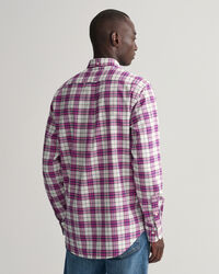 Regular fit rutig oxfordskjorta