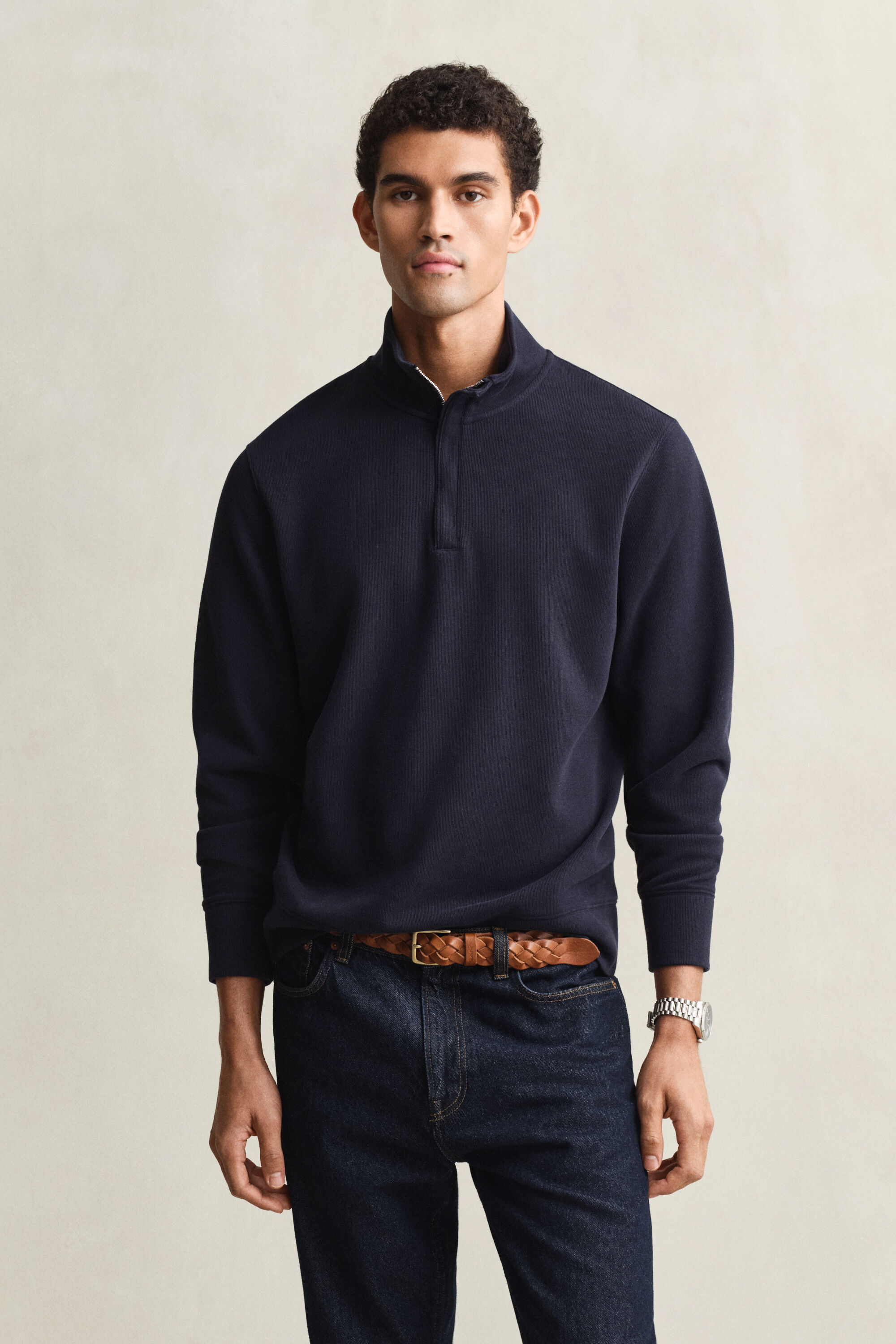 Sacker Rib sweatshirt med half-zip