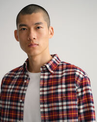 Regular fit skotskrutig skjorta i borstad oxfordbomull