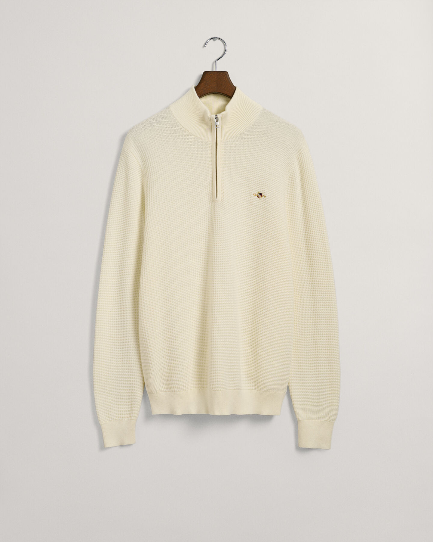 Half-zip bomullstr&ouml;ja med struktur