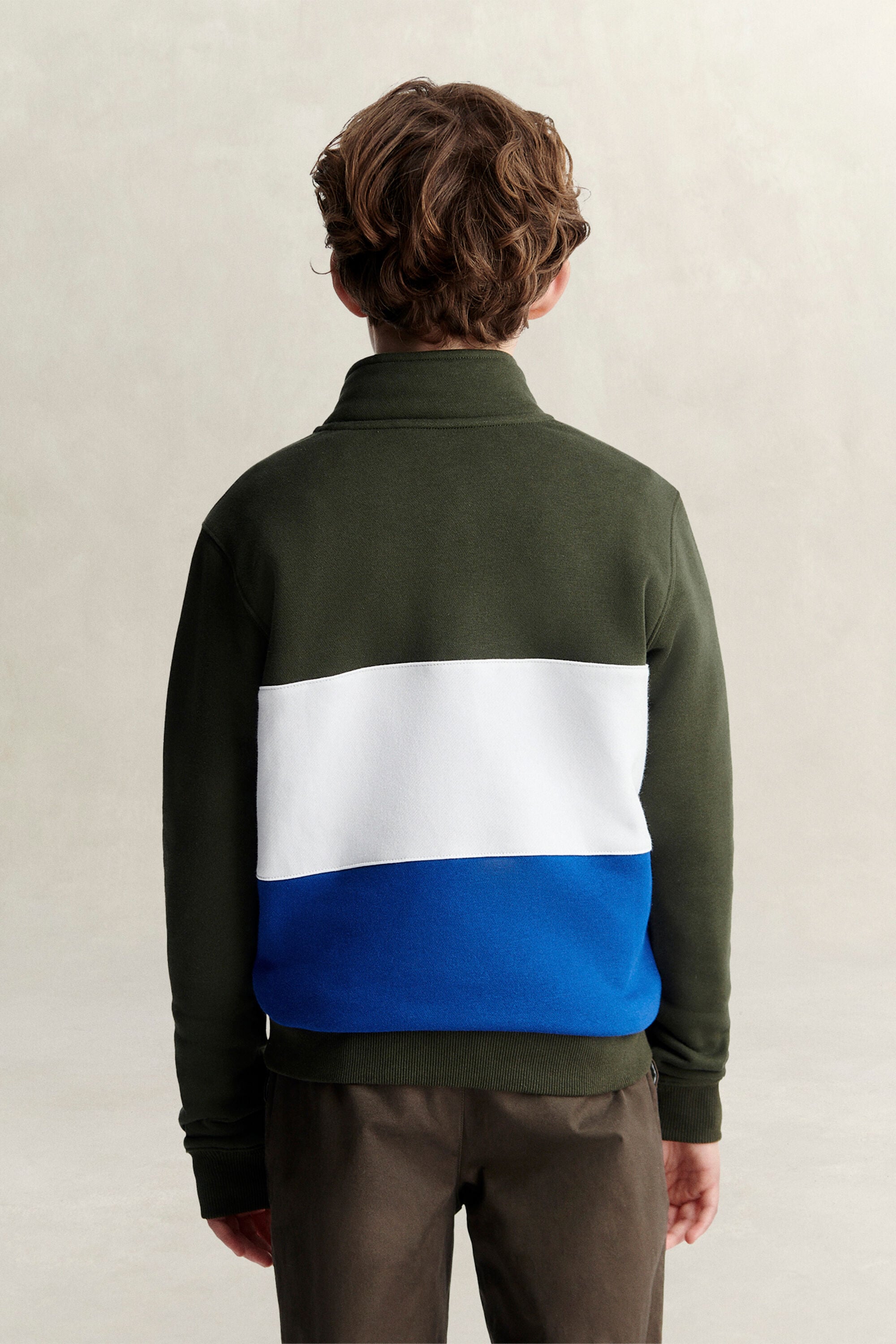 Teen Boys sweatshirt med half-zip och färgblock