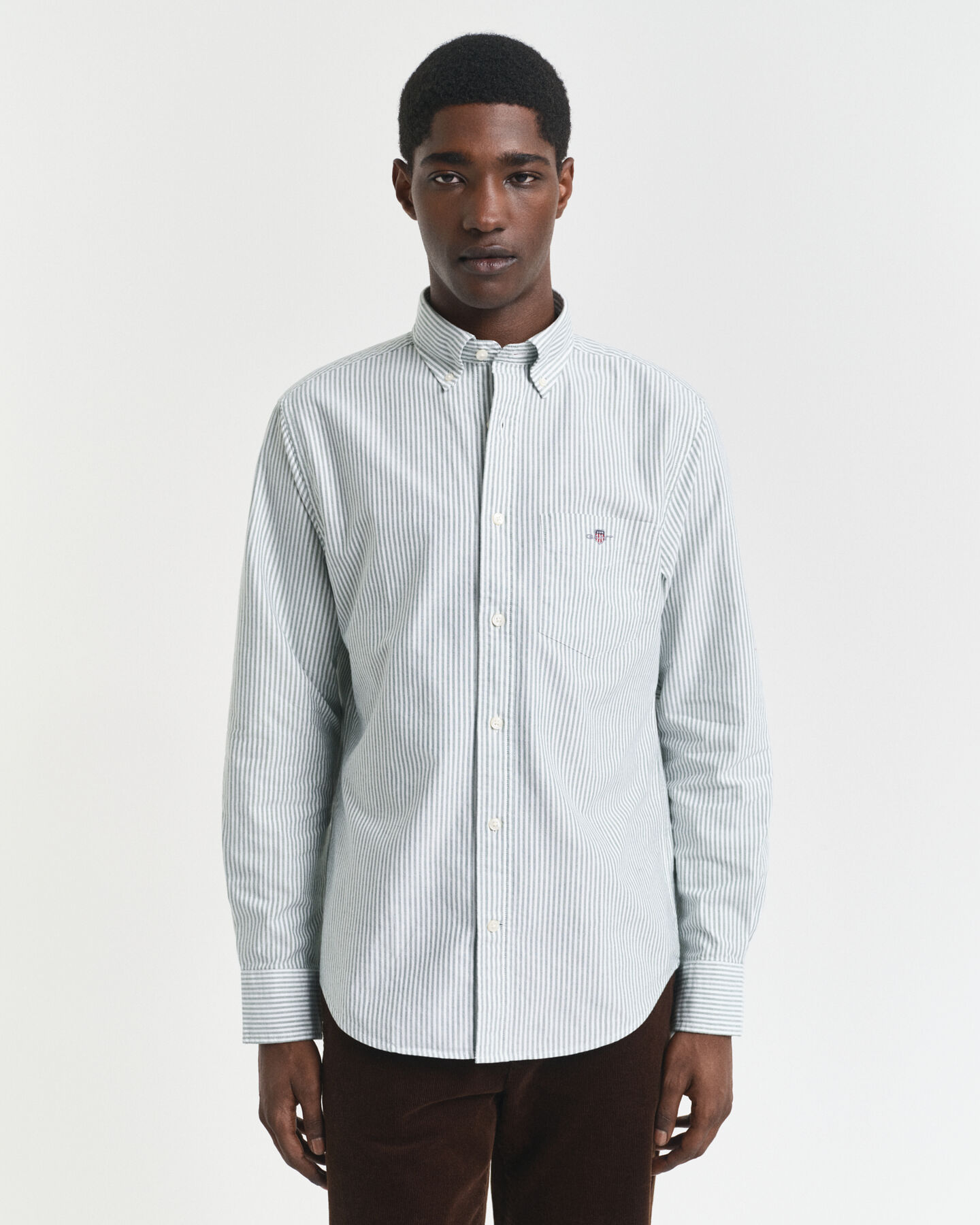 Regular fit klassisk randig oxfordskjorta