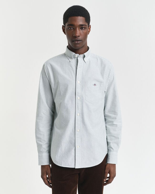 Regular fit klassisk randig oxfordskjorta