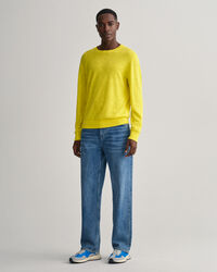 Crew neck tr&ouml;ja i bomull och linne