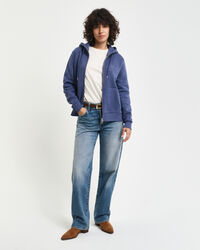 Tonal Shield hoodie med dragkedja