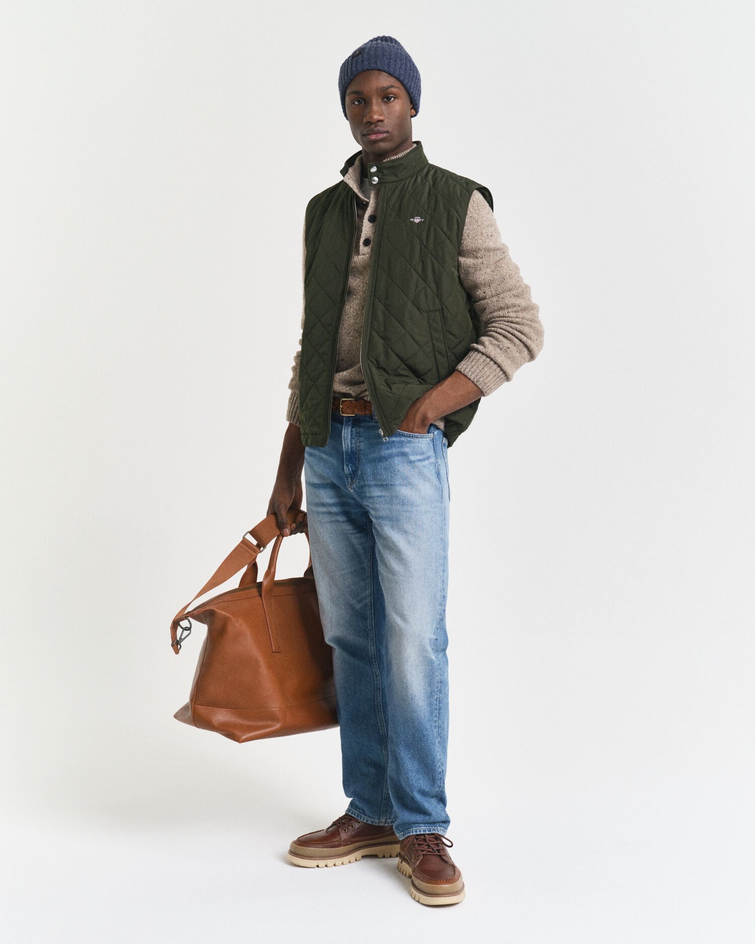 Quiltad Windcheater väst