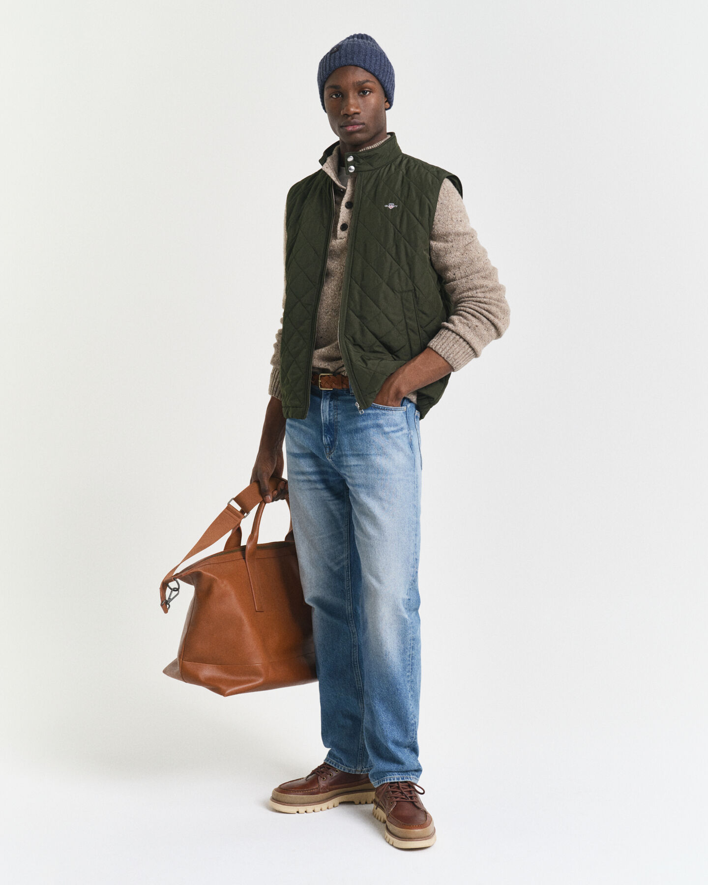 Quiltad Windcheater väst