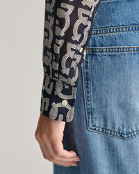 Relaxed fit G-mönstrad skjorta i bomull och silke