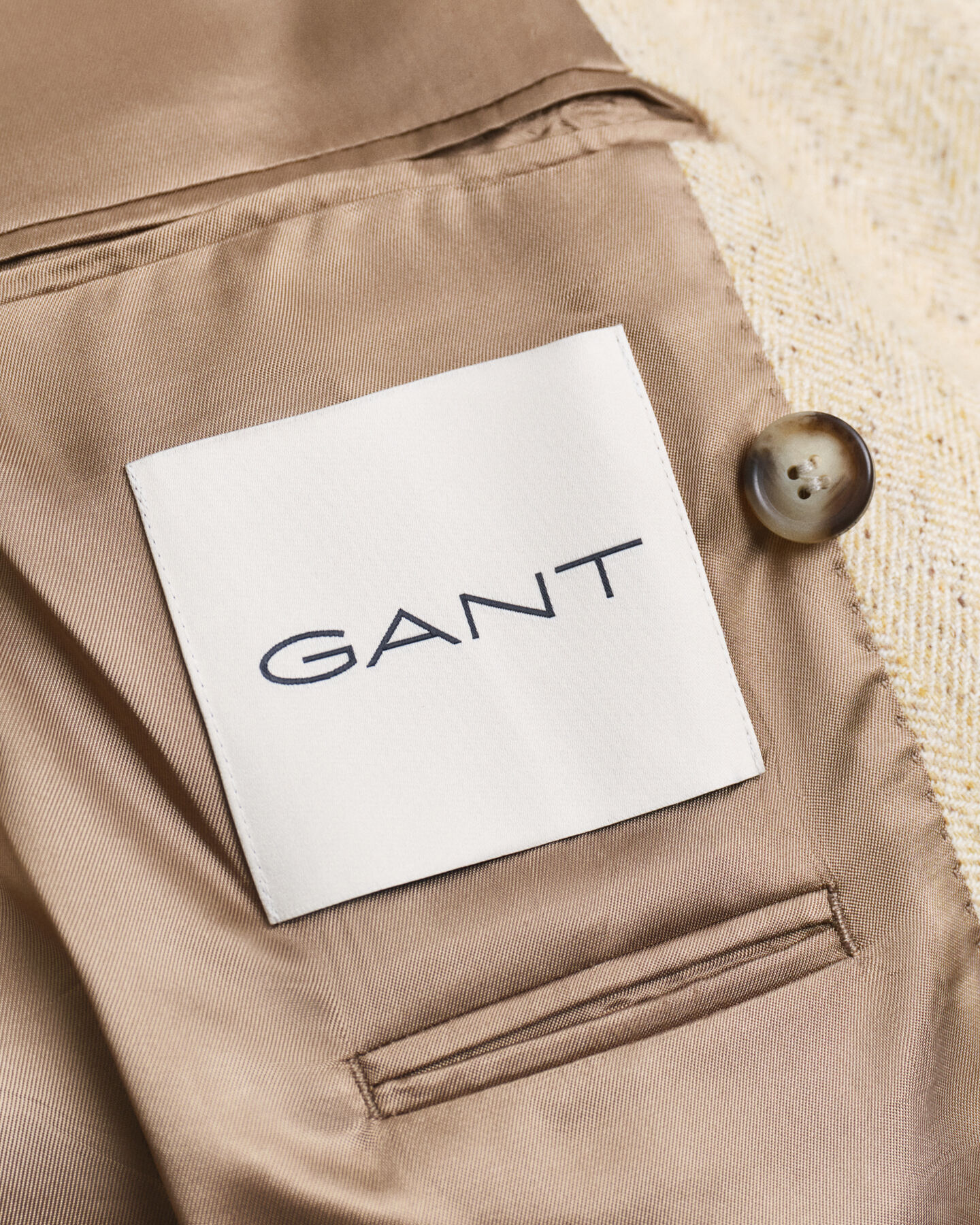 Relaxed fit kostymkavaj med fiskbensmönster