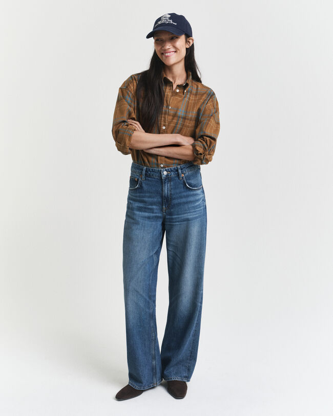 Oversized rutig skjorta