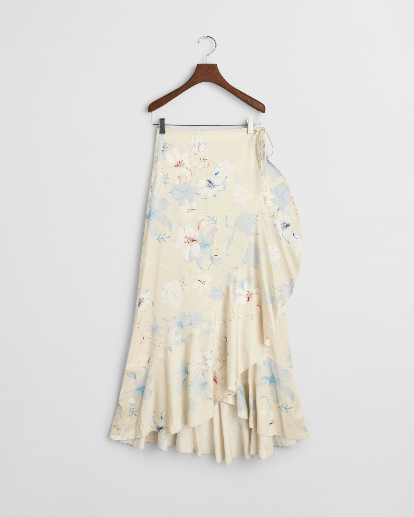 Blommig omlottkjol med volang